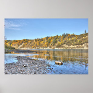 Fluss im Herbst Poster