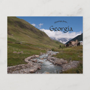 Fluss in der Nähe von Ushguli Georgia Postkarte