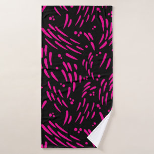 Fluss in Magenta und Schwarz Badehandtuch