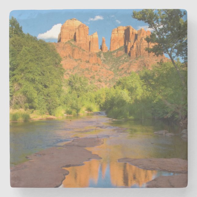 Fluss in Red Rock Crossing, Arizona Steinuntersetzer (Vorderseite)