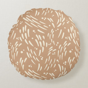 Fluss in Tan und Creme Rundes Kissen