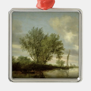Fluss-Landschaft, 1645 Ornament Aus Metall