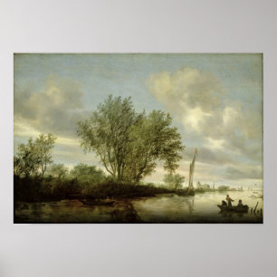 Fluss-Landschaft, 1645 Poster