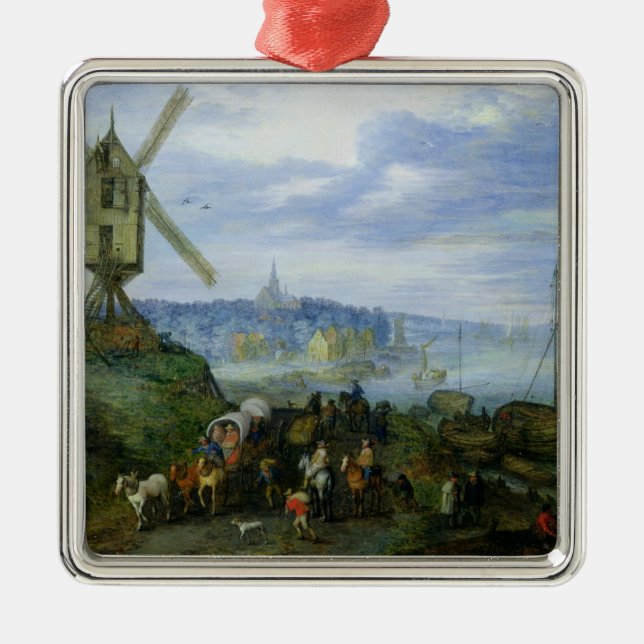 Fluss-Landschaft Ornament Aus Metall (Vorne)