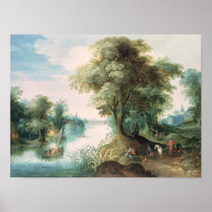 Fluss-Landschaft Poster