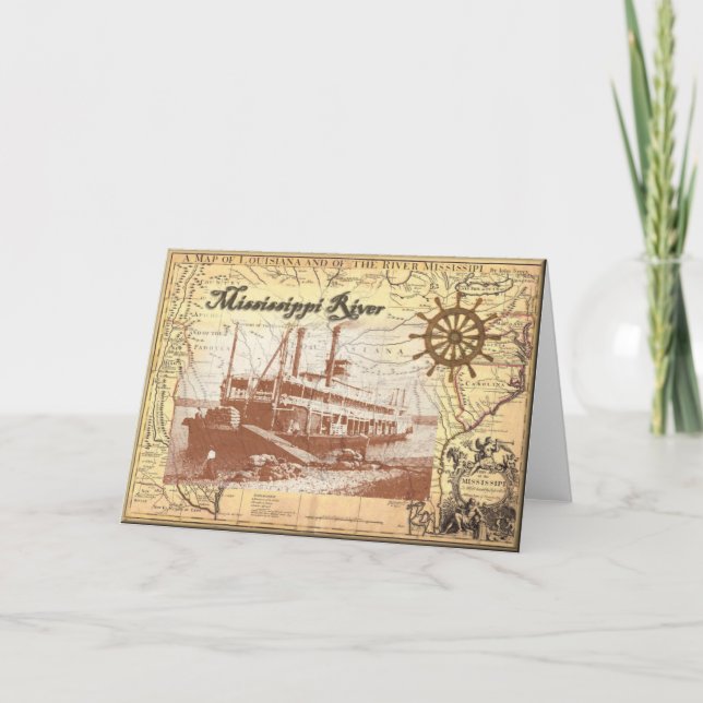 Fluss MississipiSteamboat Karte (Vorderseite)