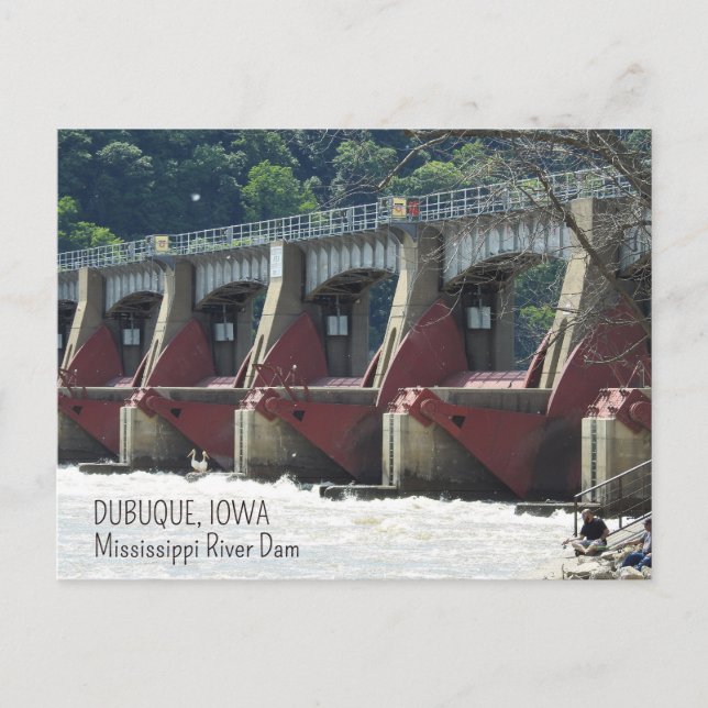 Fluss Mississippi in Dubuque Iowa Postkarte (Vorderseite)