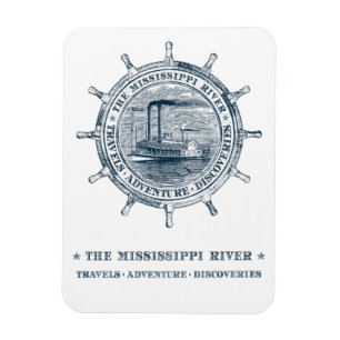 Fluss Mississippi. Reisen. Abenteuer. Entdeckungen Magnet