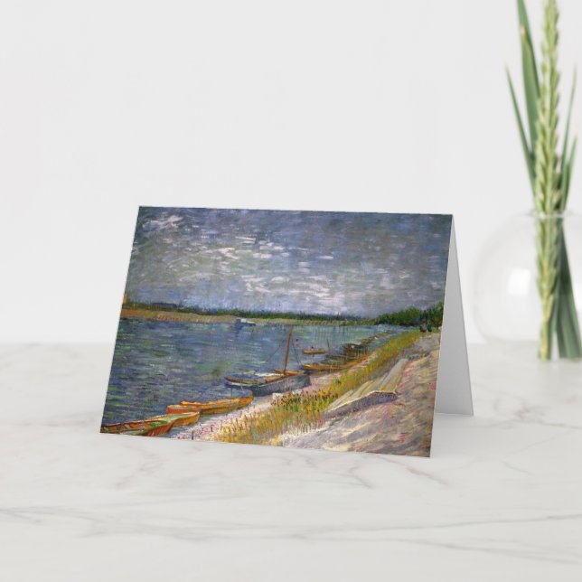 Fluss mit Ruderbooten von Vincent van Gogh Karte (Vorderseite)
