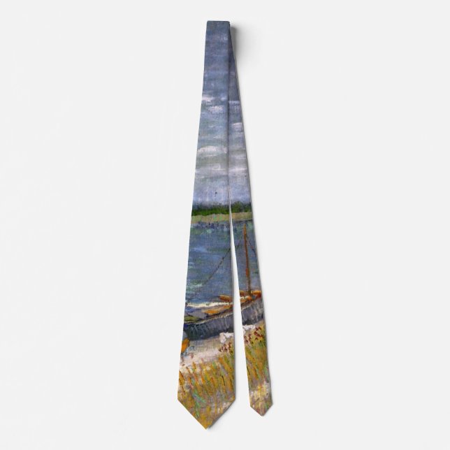 Fluss mit Ruderbooten von Vincent van Gogh Krawatte (Vorderseite)