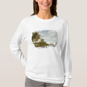 Fluss-Mündung mit einem Schloss T-Shirt