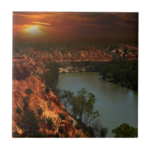Fluss Murray Australia Sunset, Keramik Tile Fliese