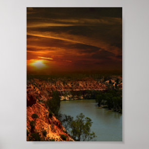 Fluss Murray Australia Sunset, Poster