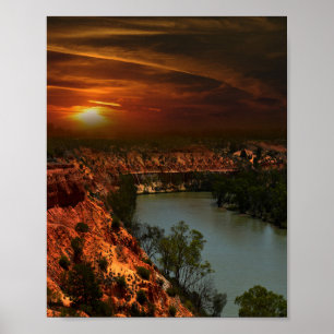 Fluss Murray Australia Sunset, Poster