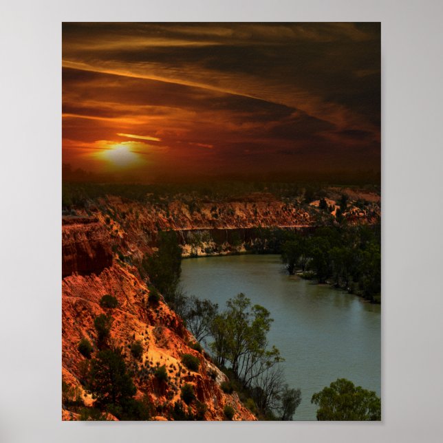 Fluss Murray Australia Sunset, Poster (Vorne)