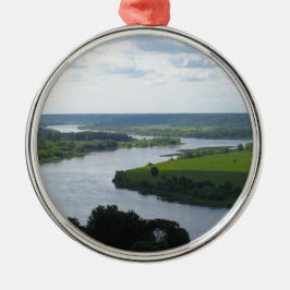 Fluss Nemunas in Vilkija, LITAUEN — Silbernes Ornament