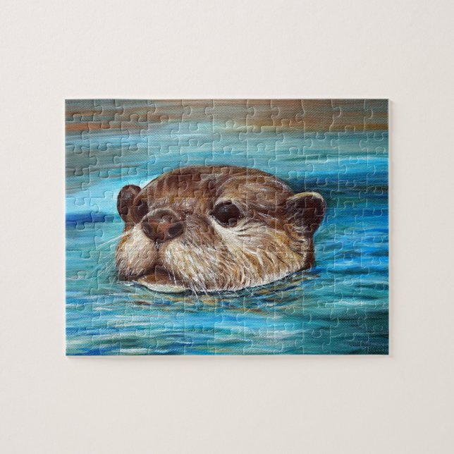 Fluss Otter Painting (Horizontal)
