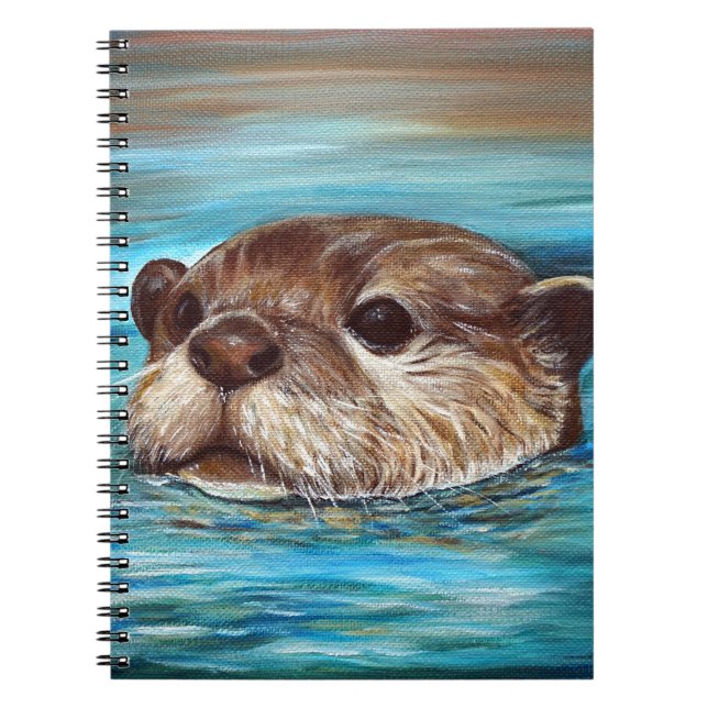 Fluss Otter Painting Notizblock (Vorderseite)