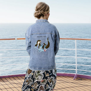 Fluss Otter Water Niedlich Jeansjacke