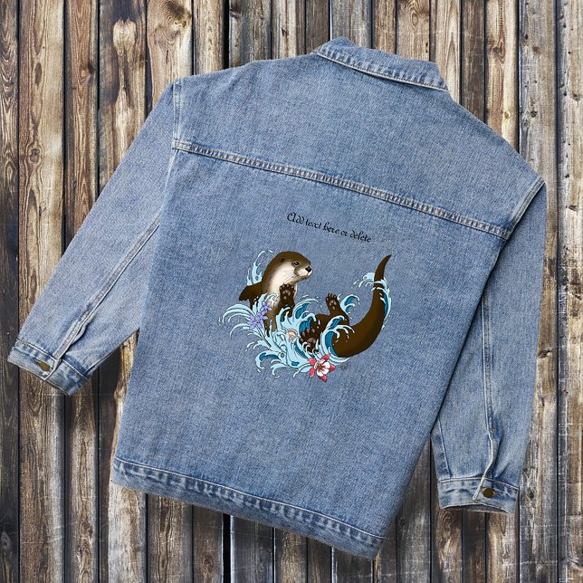 Fluss Otter Water Niedlich Jeansjacke (Von Creator hochgeladen)