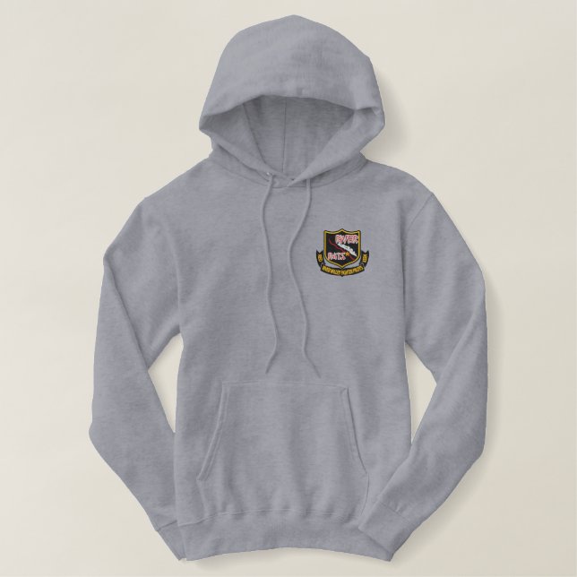 FLUSS RATTE gestickter Hoodie (Design vorne)
