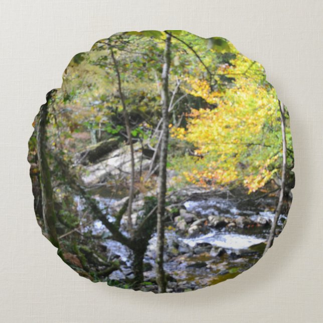 Fluss Rundes Kissen (Vorderseite)