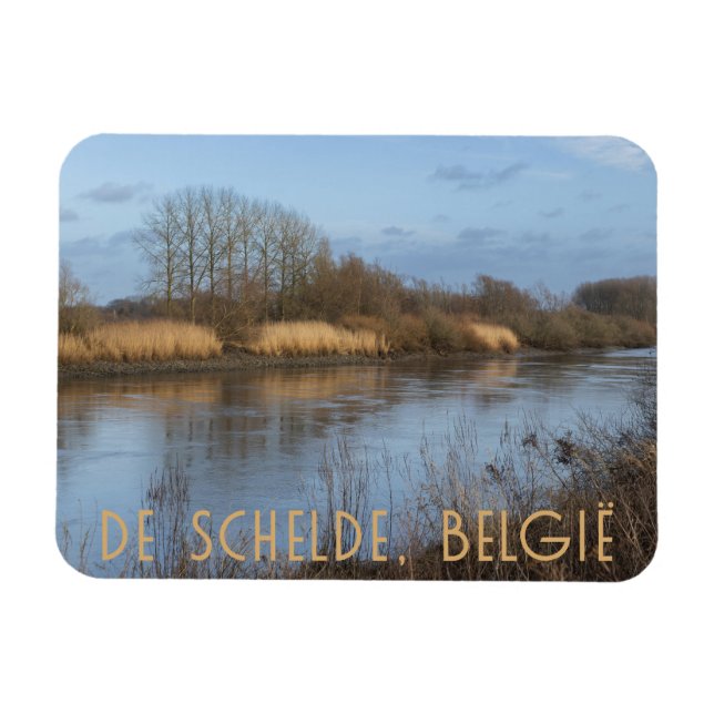 Fluss Scheldt View, Dendermonde, Belgien Magnet (Horizontal)