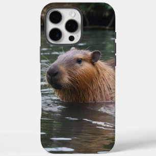 "Fluss Serenity: Capybaras schwimmen im Fluss" iPhone 16 Pro Max Hülle