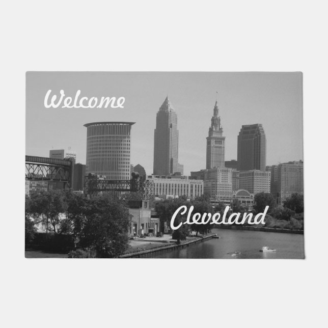 Fluss Skyline Cleveland Fußmatte (Vorderseite)