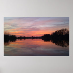 Fluss-Sonnenuntergang Poster