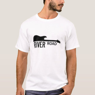 Fluss-Straße - weißes großes Logo T-Shirt