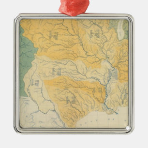 Fluss-Systeme in den US Silbernes Ornament