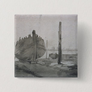 Fluss-Szene John Constables mit Schiff am Button