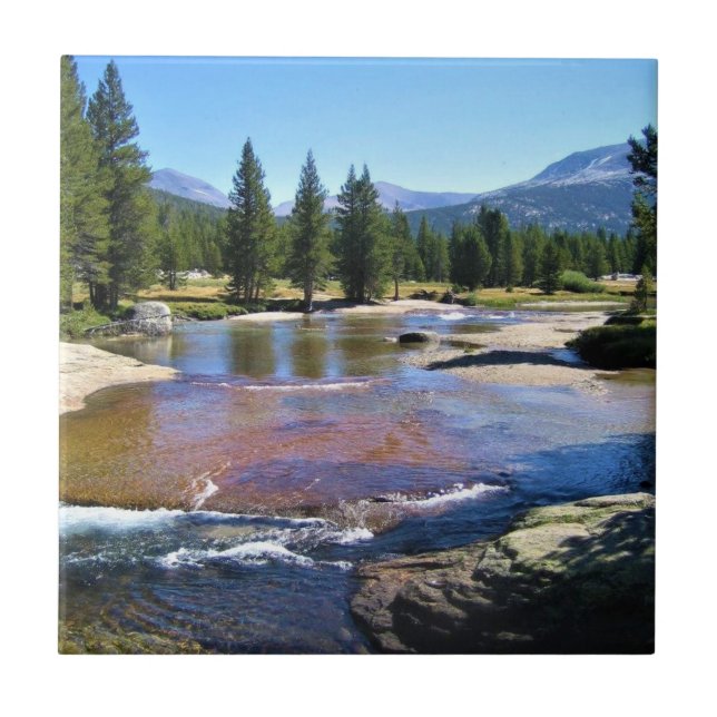 Fluss Tuolumne in Tuolumne Meadows, Yosemite, CA Fliese (Vorderseite)