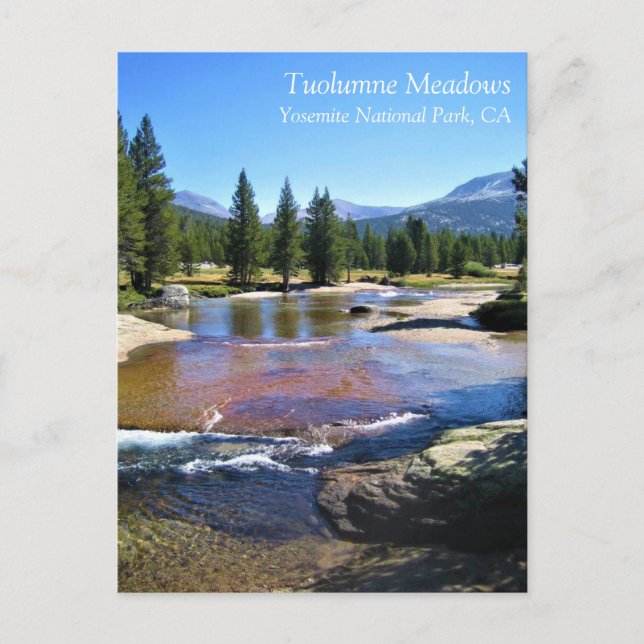 Fluss Tuolumne in Tuolumne Meadows, Yosemite, CA P Postkarte (Vorderseite)