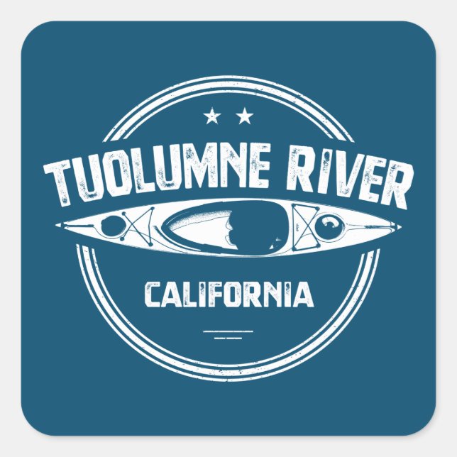 Fluss Tuolumne, Kalifornien Quadratischer Aufkleber (Vorderseite)