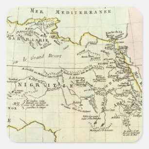Fluss und Berge Afrikas Quadratischer Aufkleber