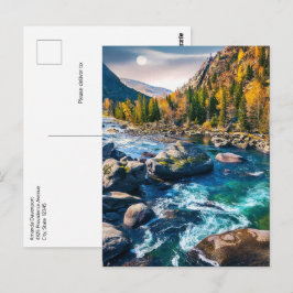 Fluss und Gebirge Landschaftliches Foto Postkarte
