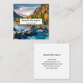 Fluss und Gebirge Landschaftliches Foto Quadratische Visitenkarte