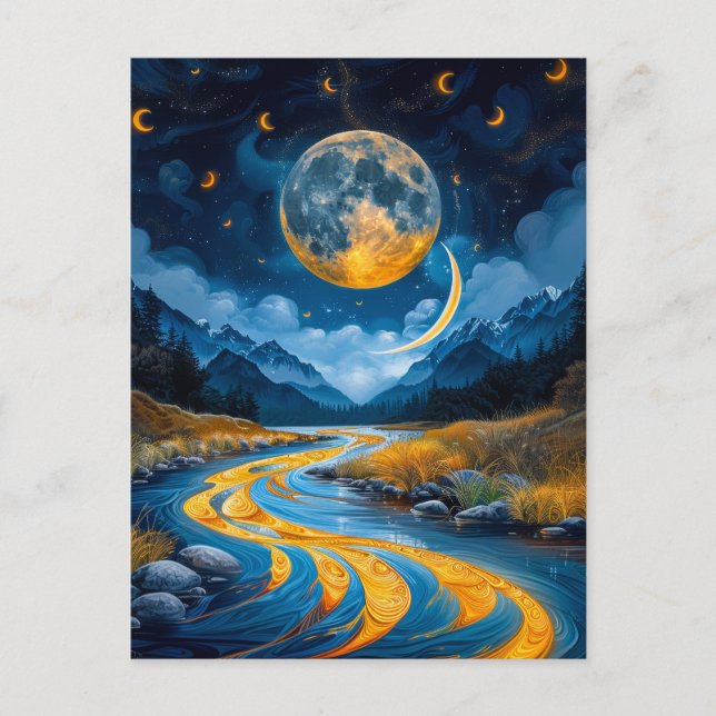 Fluss und Wälder Postkarte (Vorderseite)