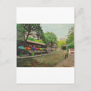 Fluss Walk San Antonio, TX Malerei Postkarte