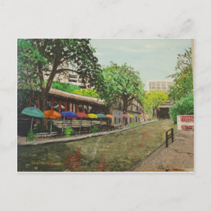 Fluss Walk San Antonio, TX Malerei Postkarte