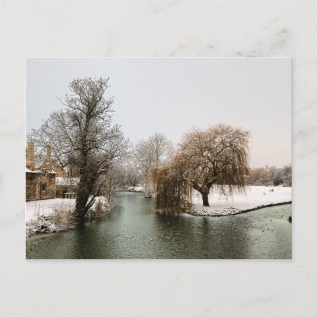 Fluss Welland Winter Postkarte (Vorderseite)