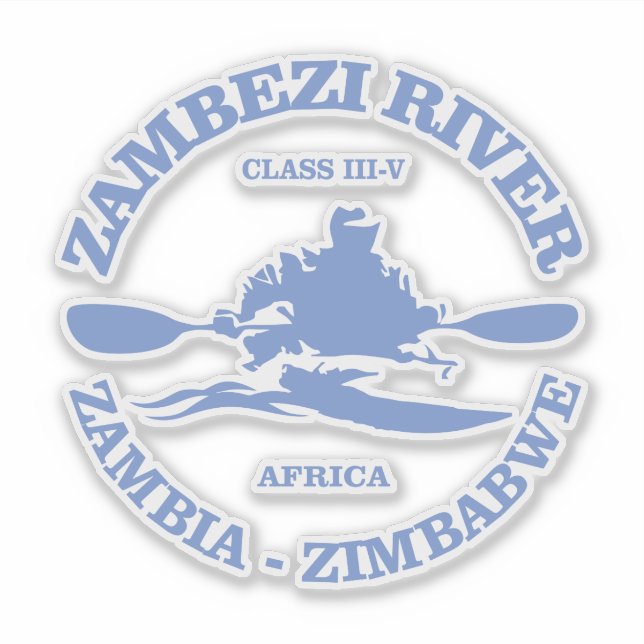 Fluss Zambezi (rd) Aufkleber (Vorderseite)