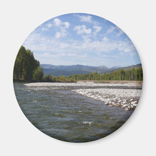 Flussabwärts auf dem Snake River I Magnet (Vorne)