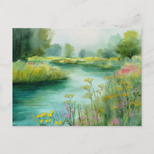 Flussblick Naturszene Postkarte