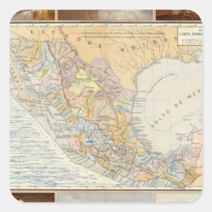 Flüsse in Mexiko Quadratischer Aufkleber