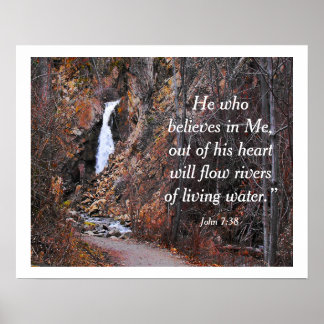 Flüsse leben Wasser Inspiration Bibel Zitat Poster