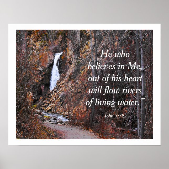 Flüsse leben Wasser Inspiration Bibel Zitat Poster (Vorne)