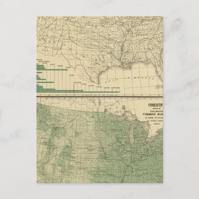 Flusseinzugsgebiete, Forstwirtschaft Postkarte (Vorderseite)